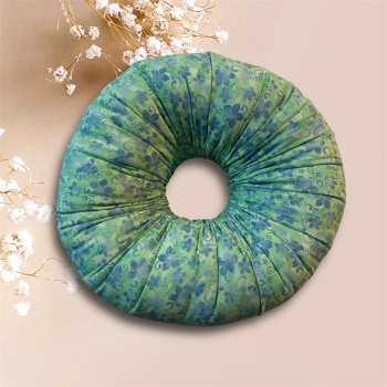 Rooting-Donut-Kissen, blau-grün